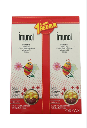 İmunol Ballı Çilek Aromalı Şurup 150 ml - 1 Alana 1 Bedava