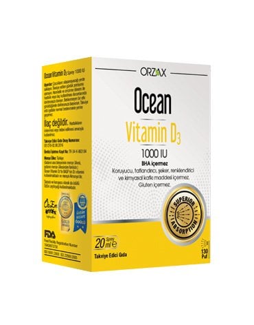 Ocean Vitamin D3 1000 IU 20 ml Sprey 130 Puff