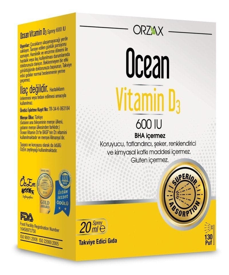 Ocean Vitamin D3 600 IU 20 Sprey ml