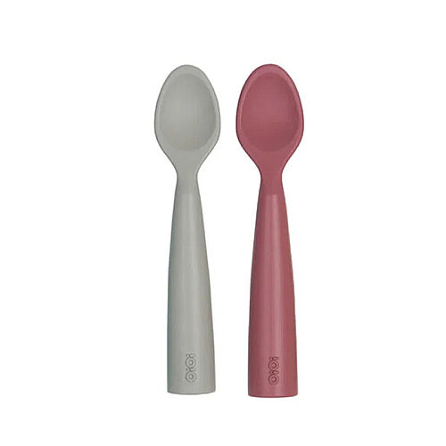 OiOi Silikon Nam Nam Mama Kaşığı 6 Ay+ 2 Li - Rose and Grey