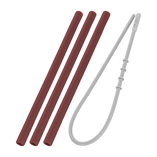 OiOi Temizleme Fırçalı Silikon Pipet 2 Li 6 Ay+ Bordo