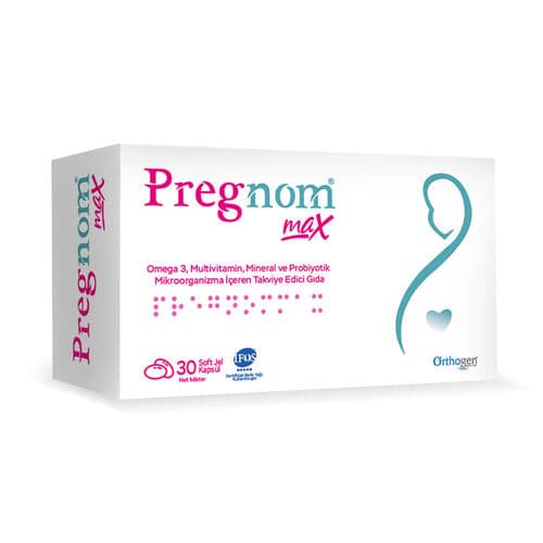 Orthogen Pregnom Max Takviye Edici Gıda 30 Yumuşak Kapsül