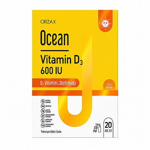 Orzax Ocean Vitamin D3 600 IU Sprey 20ml