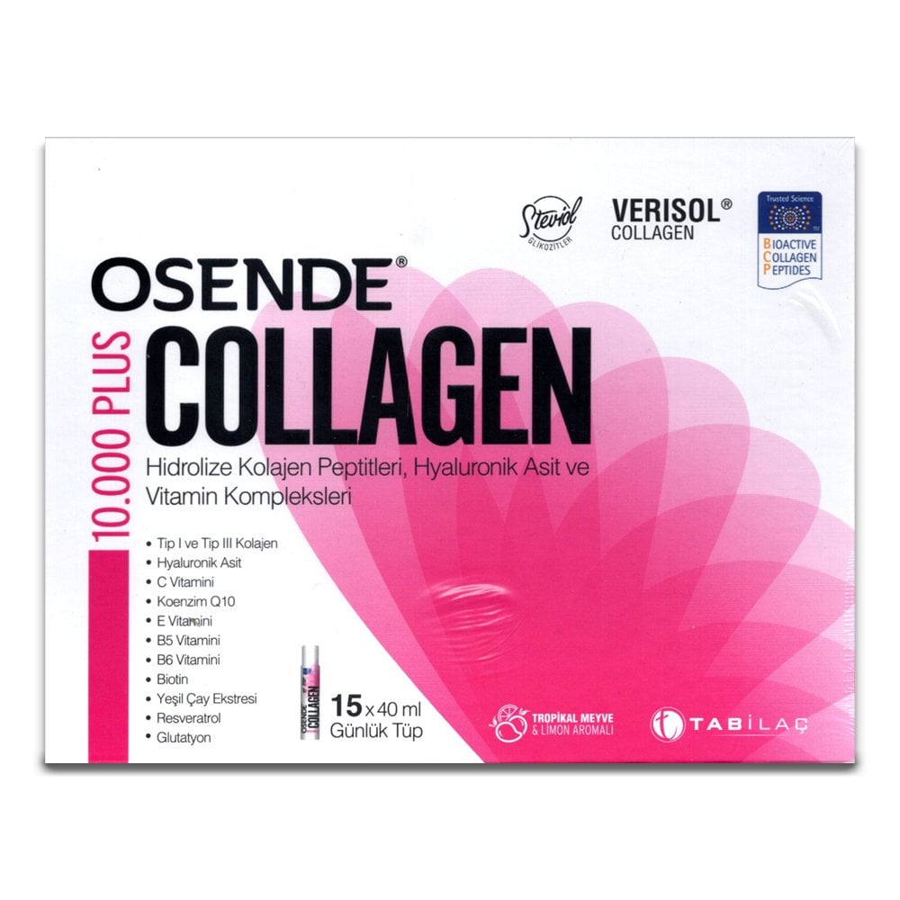 Osende 10000 Plus Collagen 15 x 40ml Tropikal Meyve & Limon Aromalı