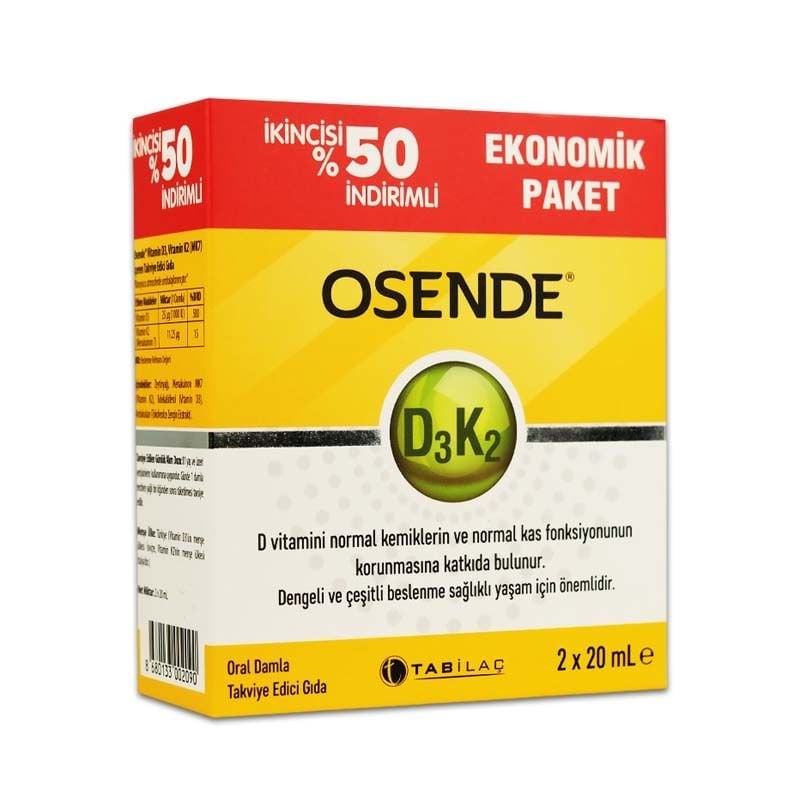 Osende D3K2 Damla 20 ml - İkincisi %50 İndirimli