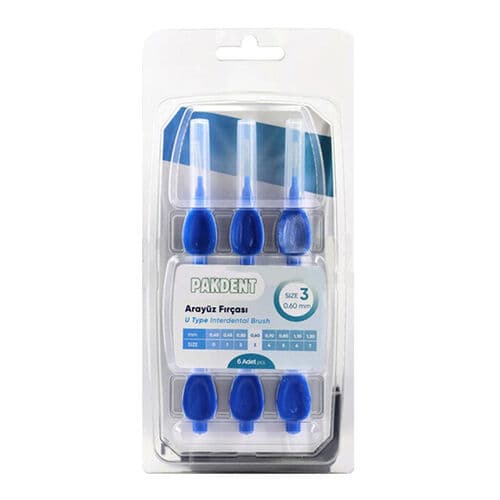 Pakdent Arayüz Fırçası Mavi 0,60mm 6 Adet