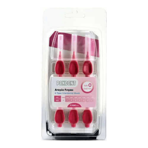 Pakdent Arayüz Fırçası Pembe 0,40 mm 6 Adet