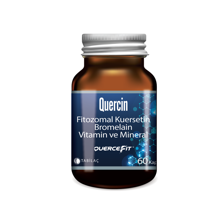 Quercin Fitozomal Kuersetin Bromelain Vitamin ve Mineral 60 Kapsül SKT:10/2027