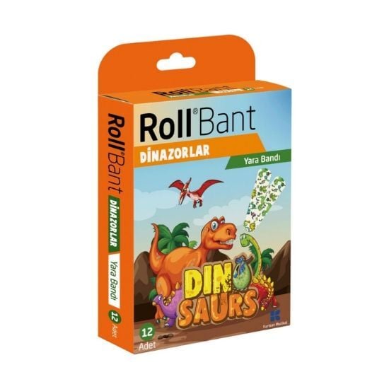 Roll Bant Dinozorlar Yara Bandı 12 Adet