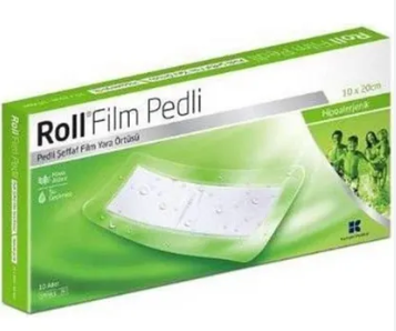 Roll Film Pedli Şeffaf Film Yara Örtüsü 10 x 20 cm 12'li
