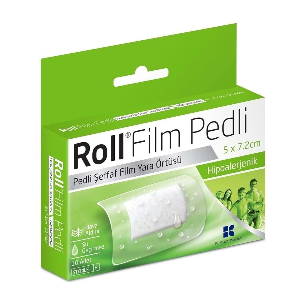 Roll Film Pedli Şeffaf Film Yara Örtüsü 5 x 7.2cm 10 Adet