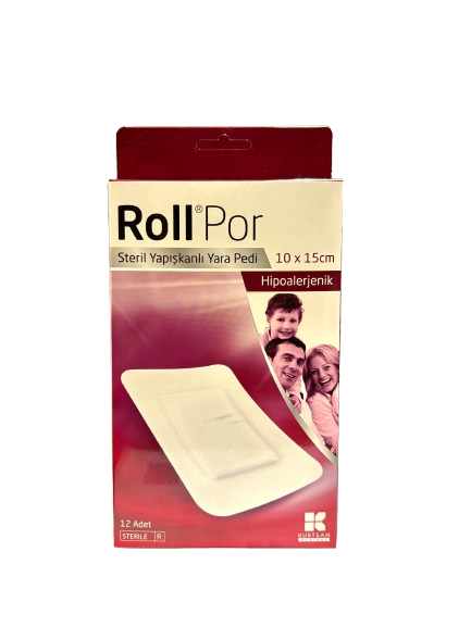 Roll Por Steril Yapışkanlı Yara Pedi 10 x 15cm 12'li