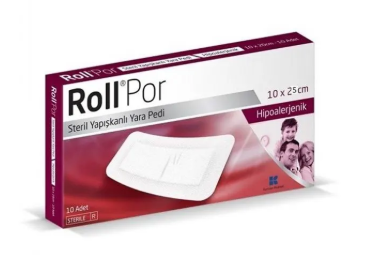 Roll Por Steril Yapışkanlı Yara Pedi 10 x 25 cm 12'li