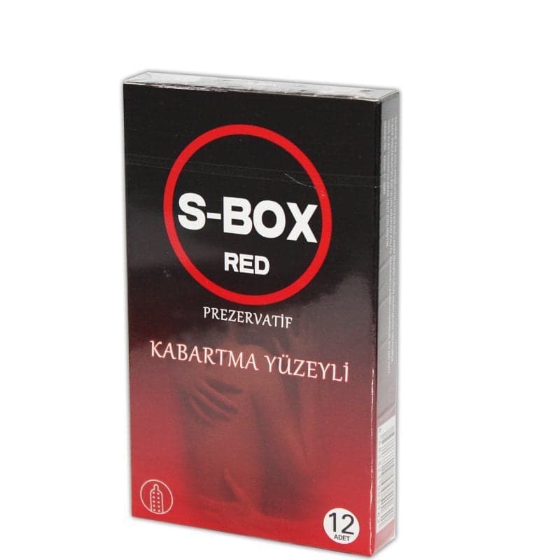 S-BOX Red Özel Kabartma Yüzeyli Prezervatif 12 li