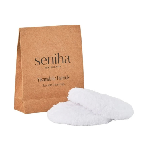 Seniha Skincare Pamuk Yıkanabilir Makyaj Temizleme Pedi 2li