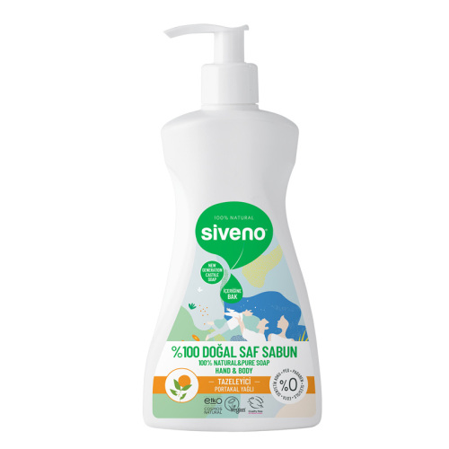 Siveno El ve Vücut İçin Portakal Yağlı Doğal Sıvı Sabun 300 ml
