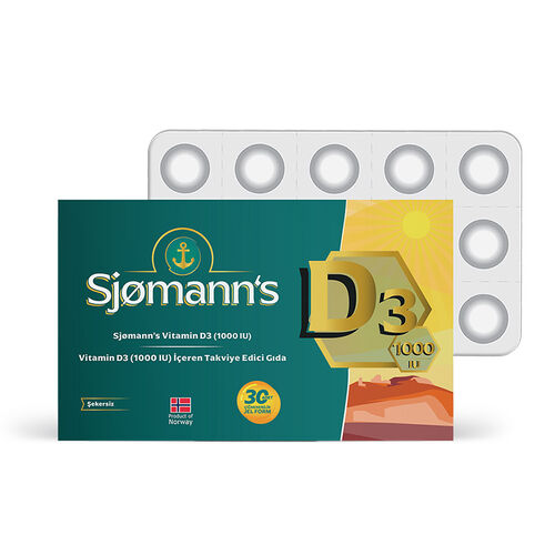 Sjomann’s Vitamin D3 1000 IU İçeren Takviye Edici Gıda 30 Adet Çiğnenebilir Jel Form