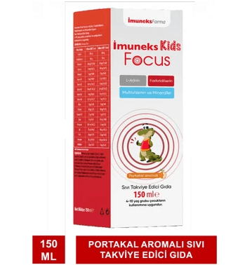 SKT:02/2027 İmuneks Kids Focus Şurup 150 ml