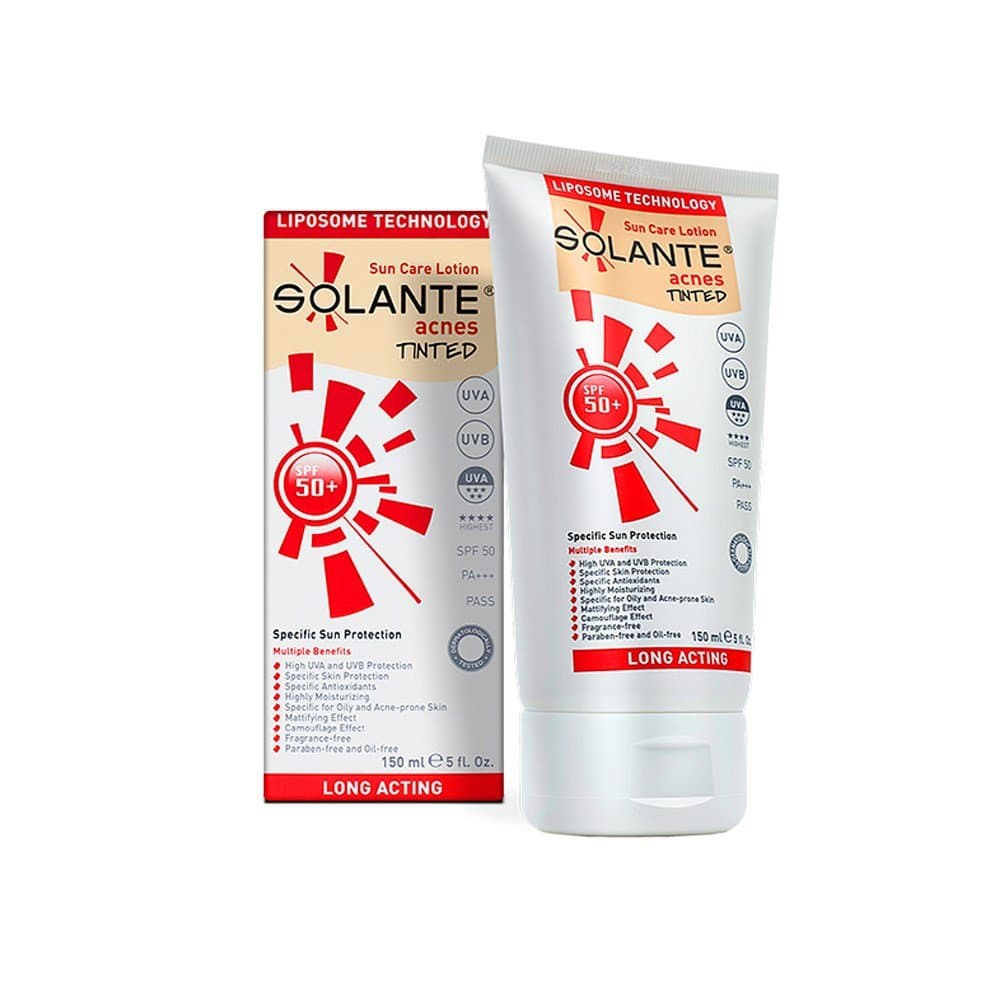 Solante Acnes Tinded SPF 50+ Güneş Losyonu 150 ml