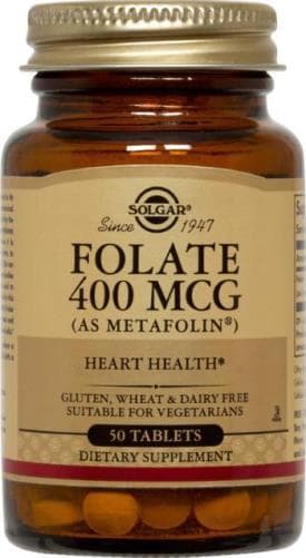 SOLGAR FOLATE 400MCG(AS METAFOLIN)50 TAB