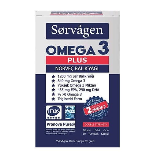 Sorvagen Omega 3 Plus Norveç Balık Yağı 60 Kapsül SKT:02/2029