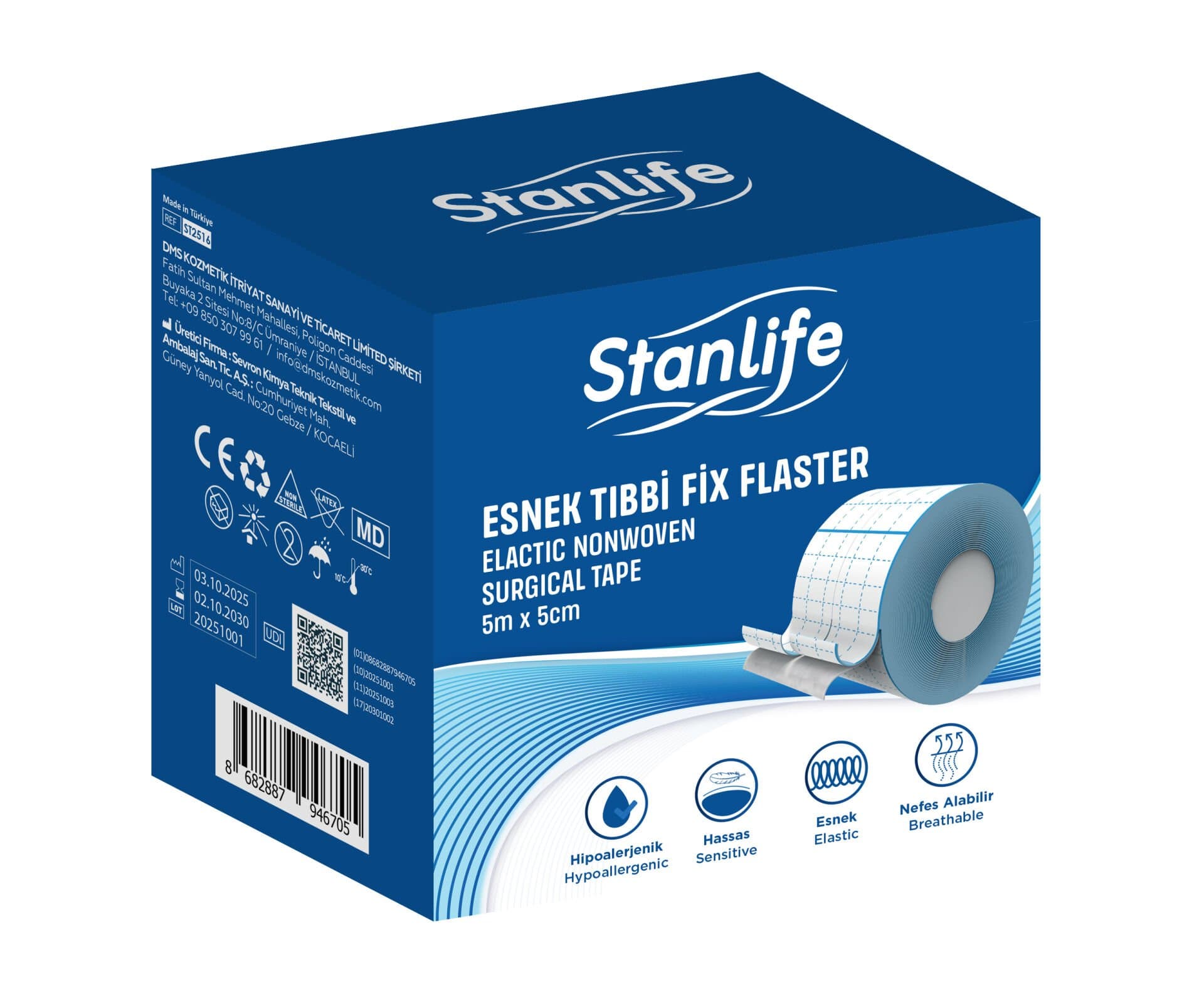 Stanlife Esnek Tıbbi Fix Flaster 5 m x 5 cm