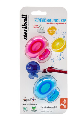 Steriball Diş Fırçası Koruyucu Hijyenik Kap Yetişkin Limon Kokulu 2'li