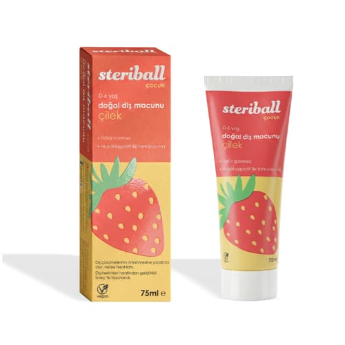 Steriball Çocuk Doğal Diş Macunu Çilek 75 ml