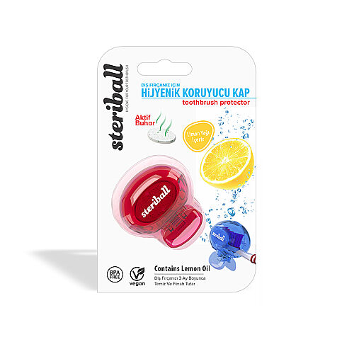 Steriball Kids Diş Fırçası Koruyucu Kap Kırmızı