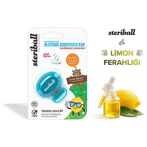 Steriball Kids Diş Fırçası Koruyucu Kap Turkuaz