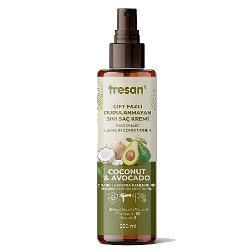 Tresan Hindistan Cevizi ve Avokado Çift Fazlı Durulanmayan Sıvı Saç Kremi 250 ml