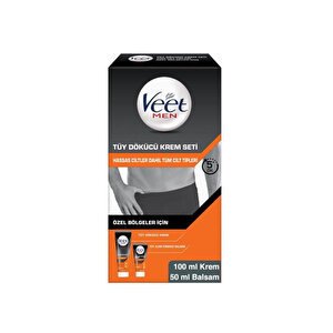 SKT:08/2026 Veet Men Tüy Dökücü Krem Tüm Ciltler 100ml+50ml Tüy Alımı Sonrası Balsam Kofre