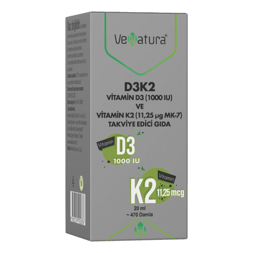 VeNatura D3K2 (11,25 mcg) Takviye Edici Gıda 20 ml