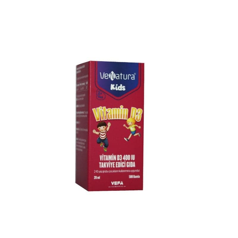 SKT:09/2026 Venatura Kids Vitamin D3 400 IU Damla 20ml