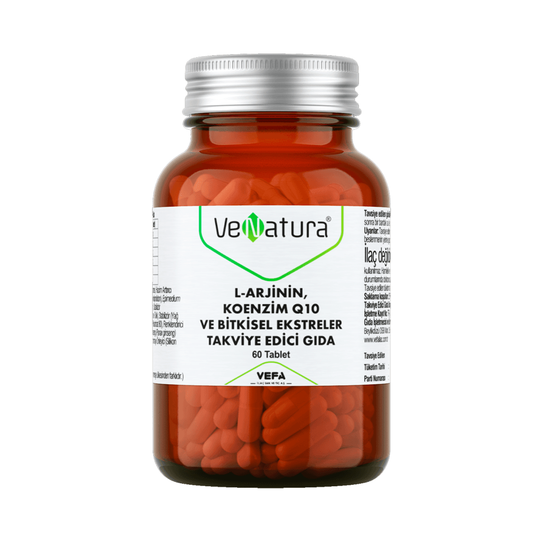 Venatura L-Arjinin,Koenzim Q10 ve Bitkisel Ekstreler 60 tablet