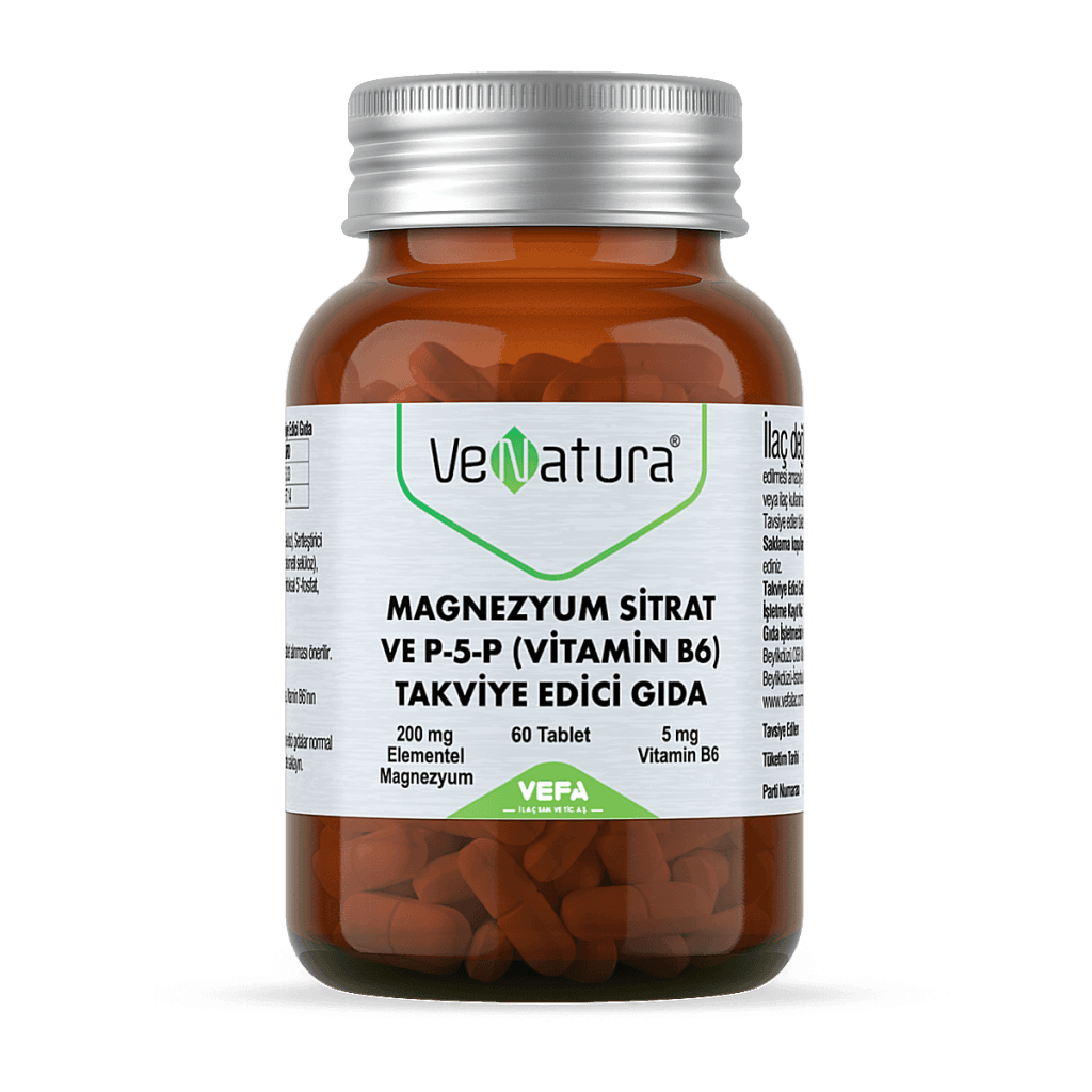 Venatura Magnezyum Sitrat ve P-5-P (VİTAMİN B6) 60 Tablet