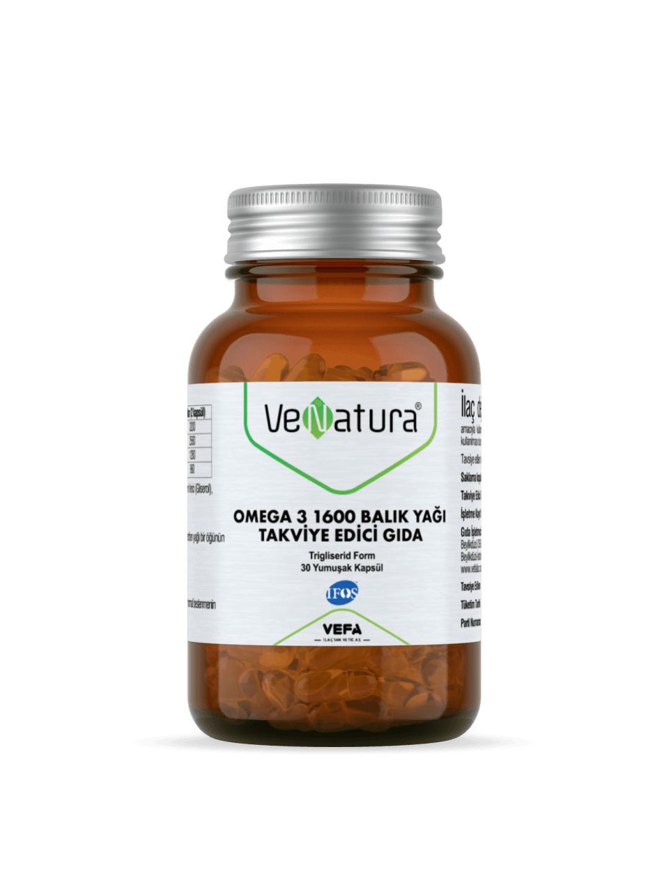 Venatura Omega 3 Balık Yağı 1600mg 30 YUmuşak Kapsül