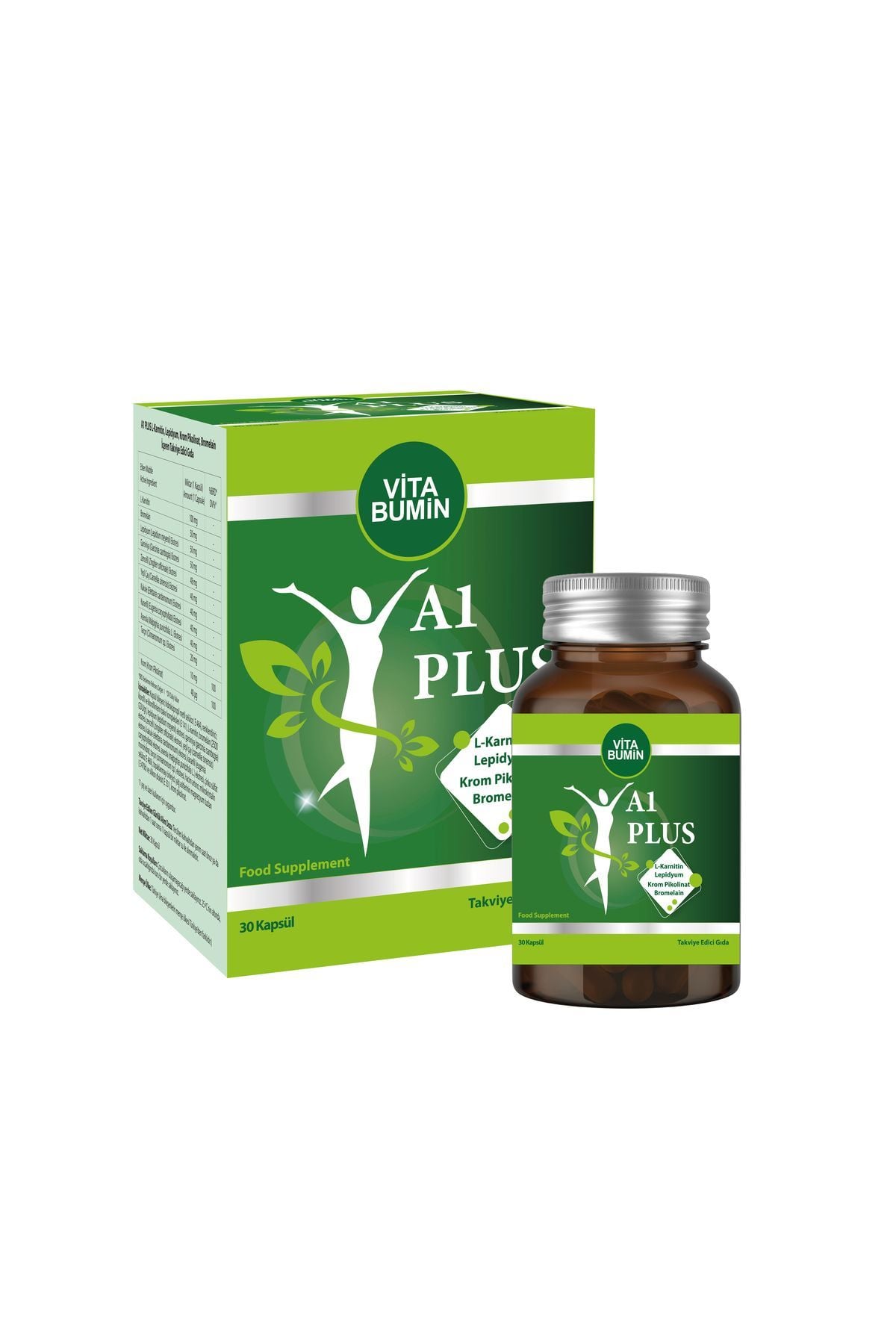 Vitabumin A1 Plus L-Carnitine Lepidium 30 Kapsül