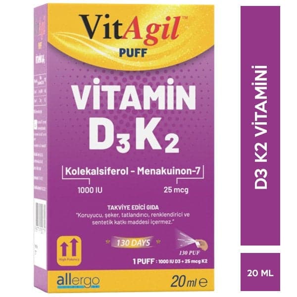 SKT:12/2026 Vitagil D3K2 Vitamin 20 ml Sprey