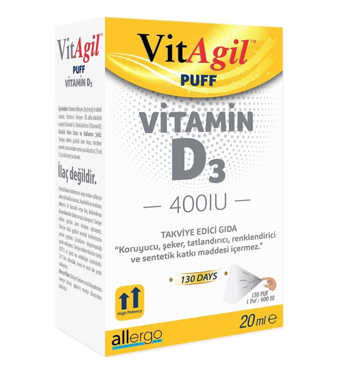 VitAgil Vitamin D3 400IU Damla 20 Ml