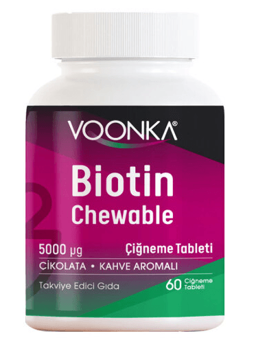 Voonka Biotin Chewable 5000mcg 60 Çiğneme Tableti