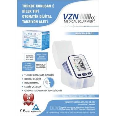 Vzn Türkçe Konuşan Bilek Tipi Otomatik Tansiyon Aleti DBP-2141