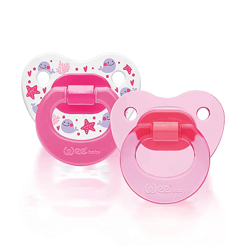Wee Baby 2li Damaklı Emzik No1 0-6 Ay - Pembe
