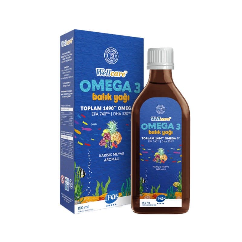 Wellcare Omega 3 Balık Yağı 1490mg Karışık Meyve Aromalı 150ml