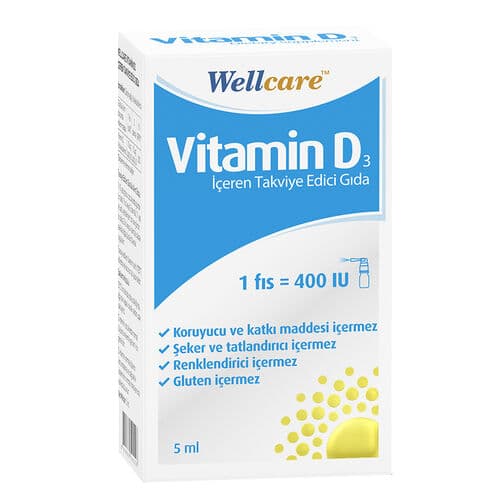 Wellcare Vitamin D3 İçeren Takviye Edici Gıda 5 ml 
