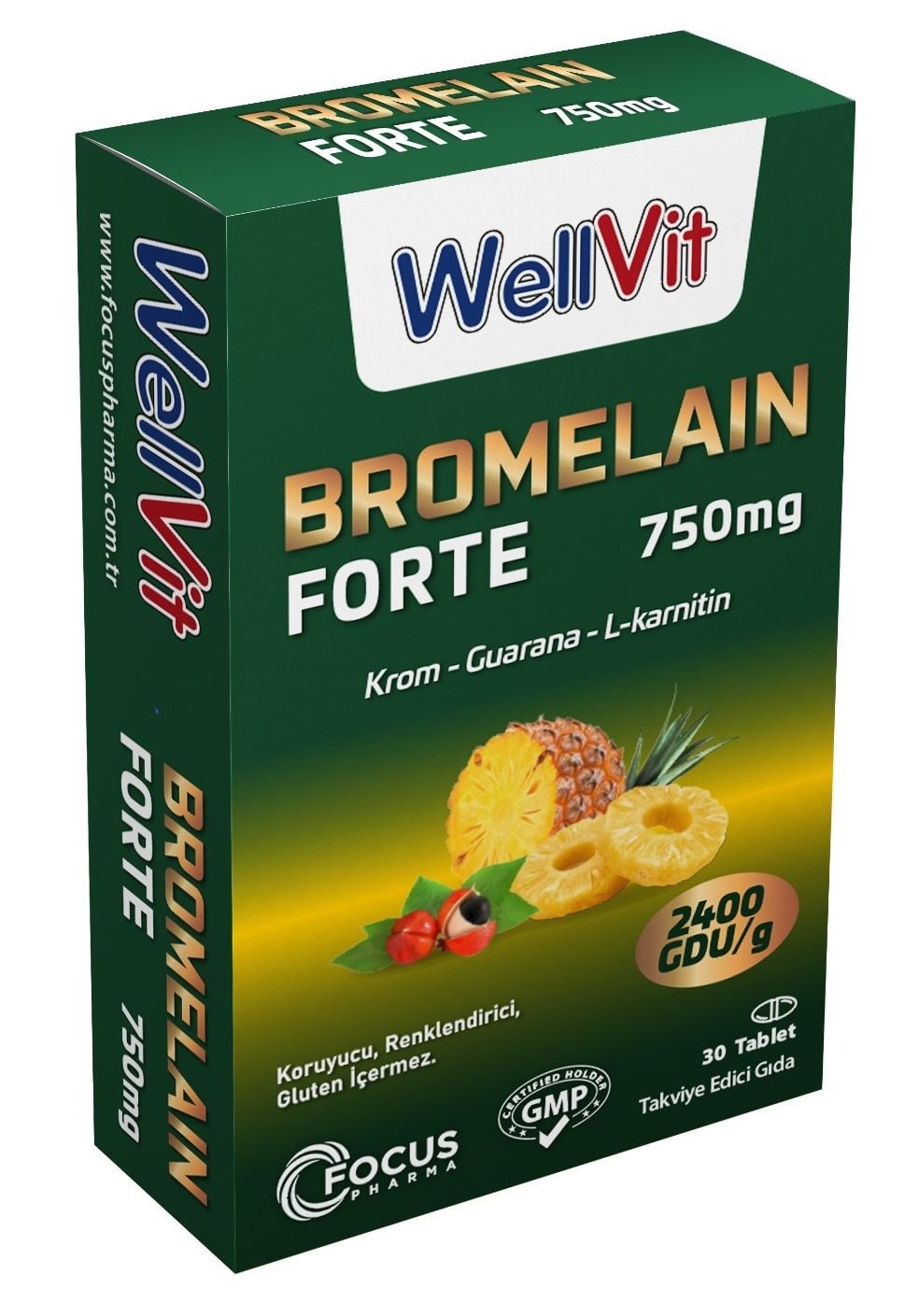 Wellvit Bromelain Forte 750 mg 30 Tablet