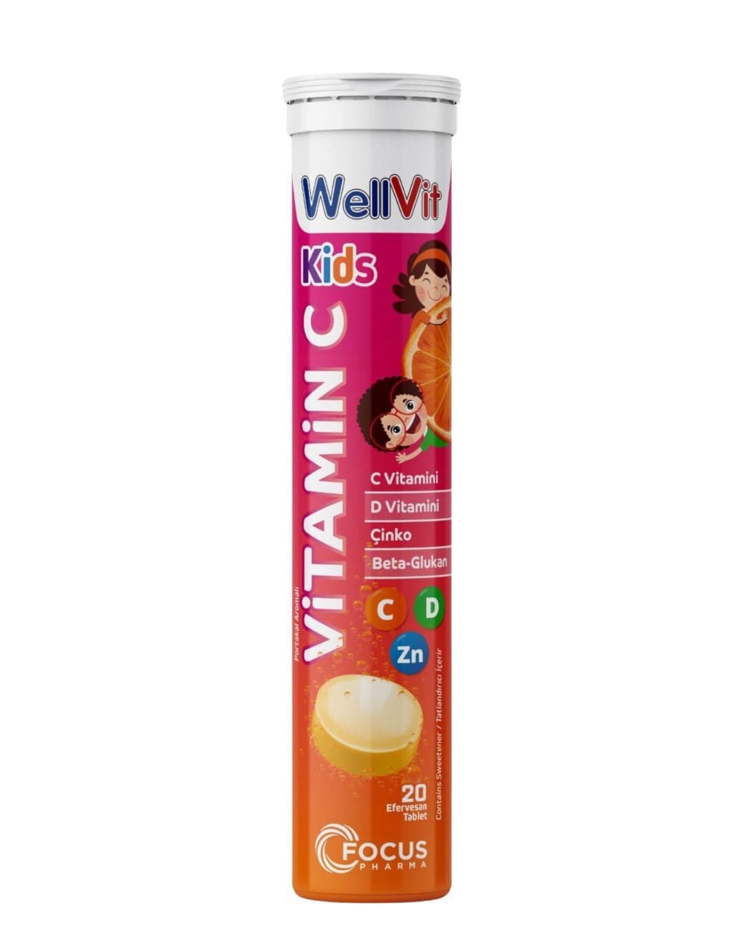 Wellvit Vitamin Kids 500mg 20 Efervesan Tablet