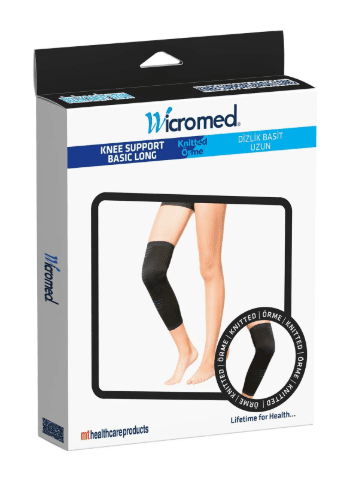 Wicromed Basic Örgü Lüx Dizlik Kemerli Gri/Yeşil -L-