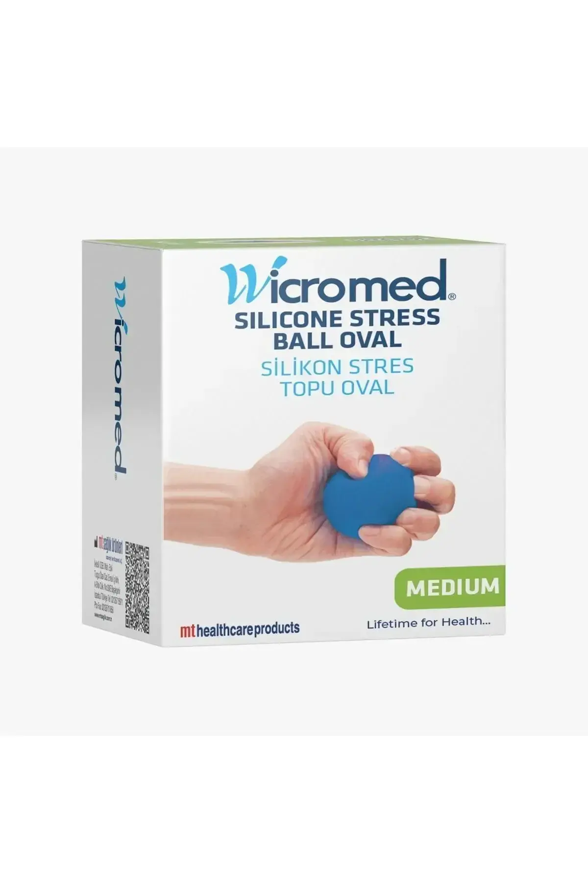 Wicromed Silikon Stres Topu Oval Mavi