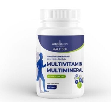 Wooggs Vital Multivitamin ve Multimineral Men 50+ 120 Kapsül